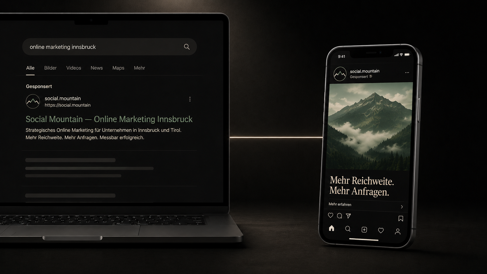 Performance Marketing Tirol. Multi-Channel Kampagnen über iPhone und MacBook